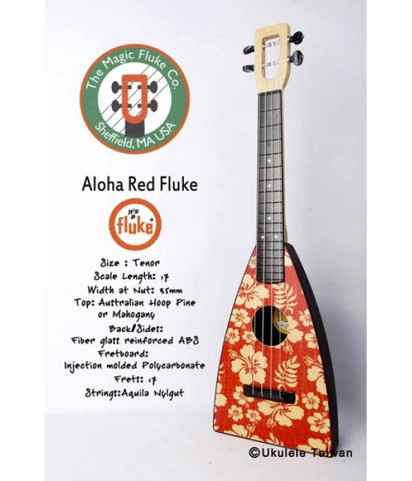 【台灣烏克麗麗 專門店】Fluke 瘋狂跳蚤全面侵台! Aloha Red Fluke ukulele 26吋 美國原廠製造 (附琴袋+調音器+教材)